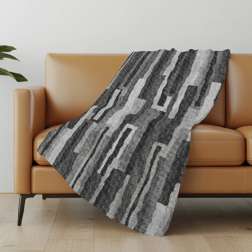 Premium Machine Washable ASB78 Shadow 50" x 70" Sherpa Throw Blanket. Picture 4