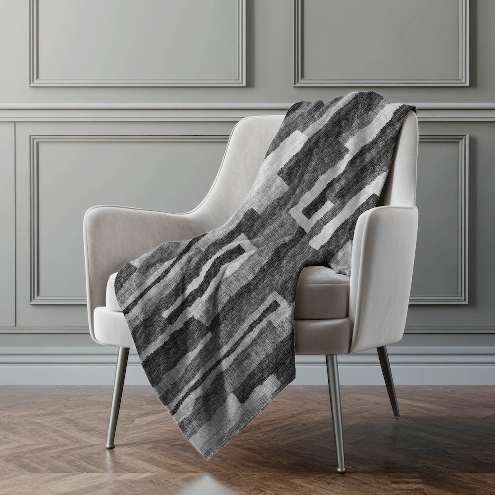 Premium Machine Washable ASB78 Shadow 50" x 70" Sherpa Throw Blanket. Picture 5