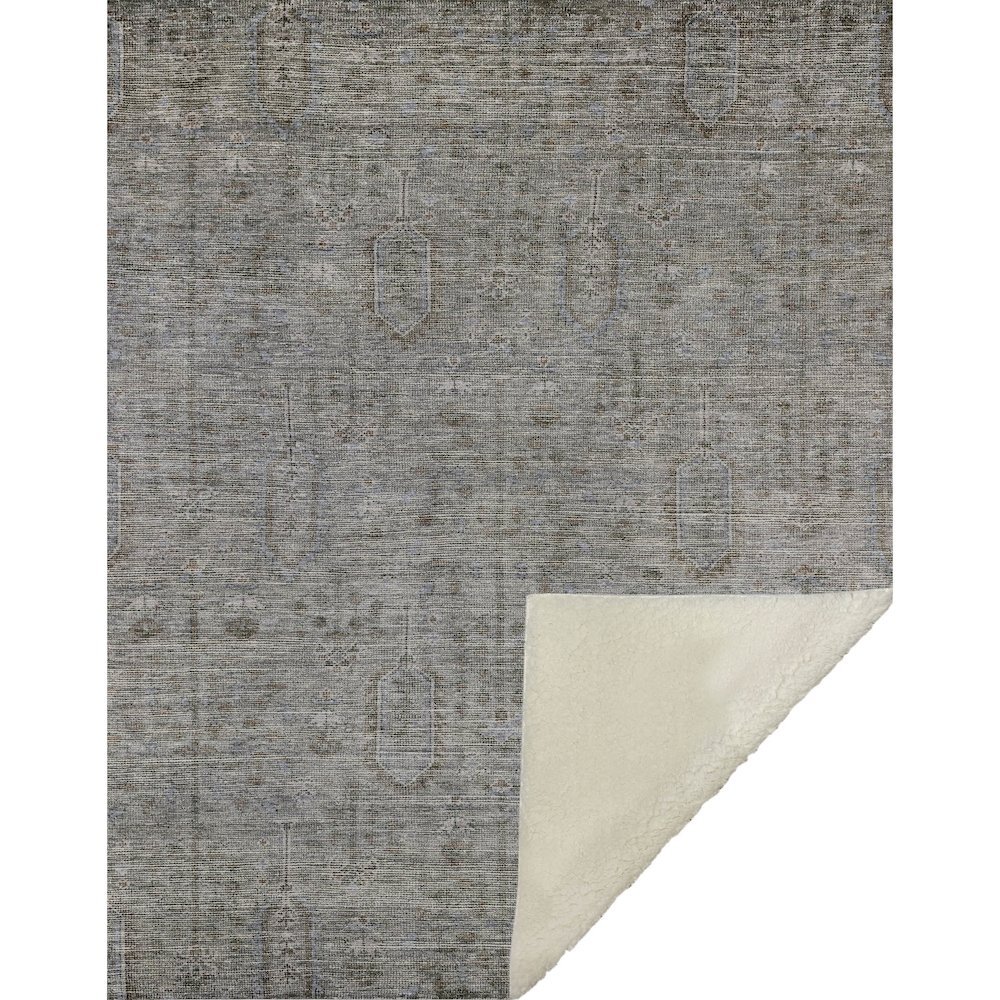 Premium Machine Washable ASB790 Granite 50" x 70" Sherpa Throw Blanket. Picture 1