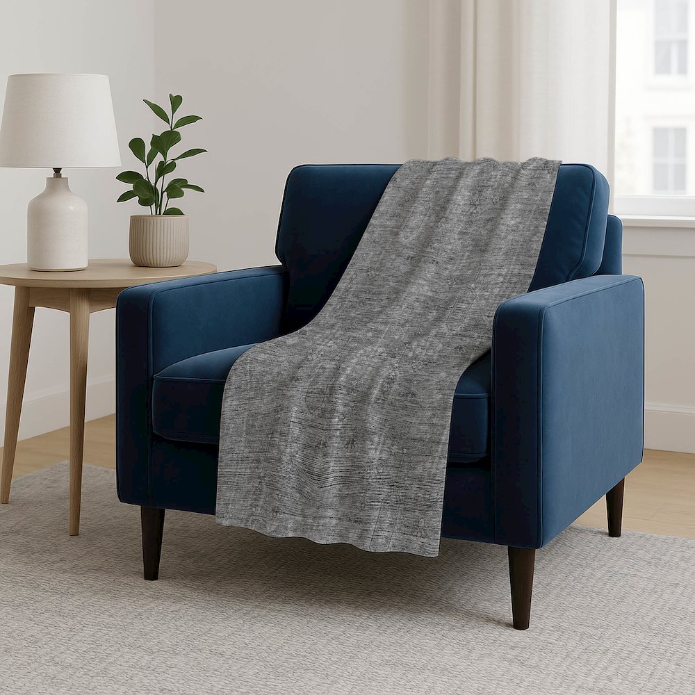 Premium Machine Washable ASB790 Gray 50" x 70" Sherpa Throw Blanket. Picture 5