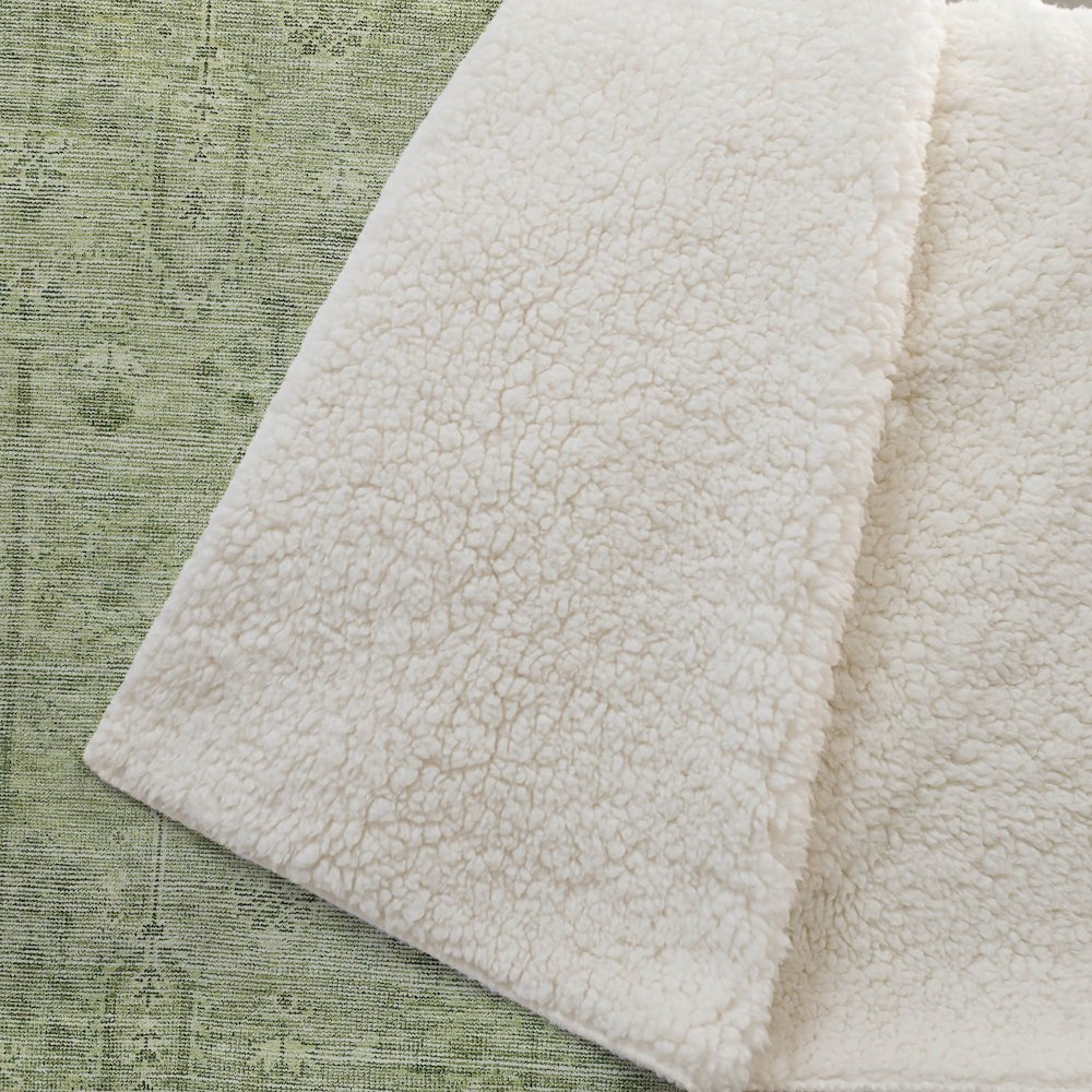 Premium Machine Washable ASB790 Sage 50" x 70" Sherpa Throw Blanket. Picture 2