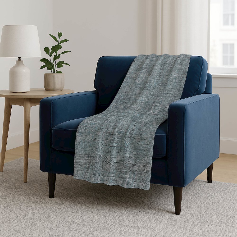 Premium Machine Washable ASB790 Teal 50" x 70" Sherpa Throw Blanket. Picture 5