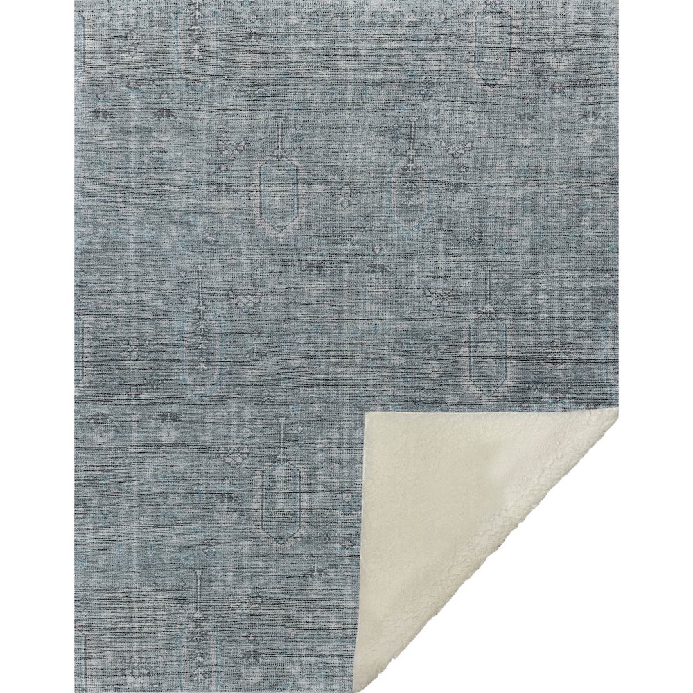 Premium Machine Washable ASB790 Teal 50" x 70" Sherpa Throw Blanket. Picture 1