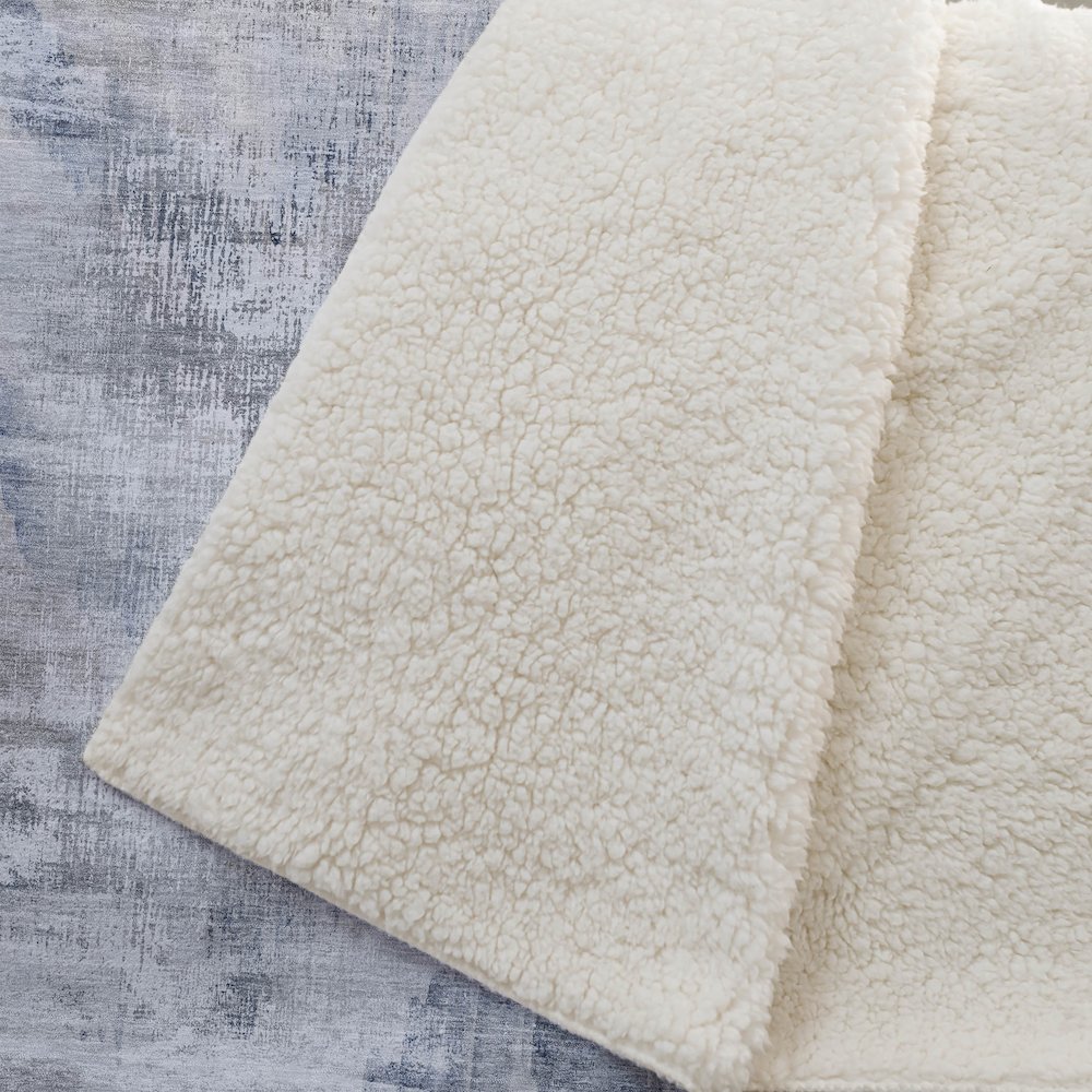 Premium Machine Washable ASB791 Gray 50" x 70" Sherpa Throw Blanket. Picture 2