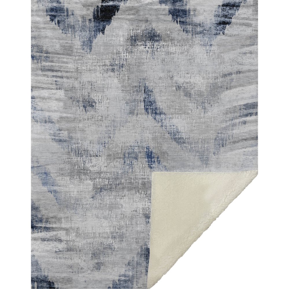 Premium Machine Washable ASB791 Gray 50" x 70" Sherpa Throw Blanket. Picture 1