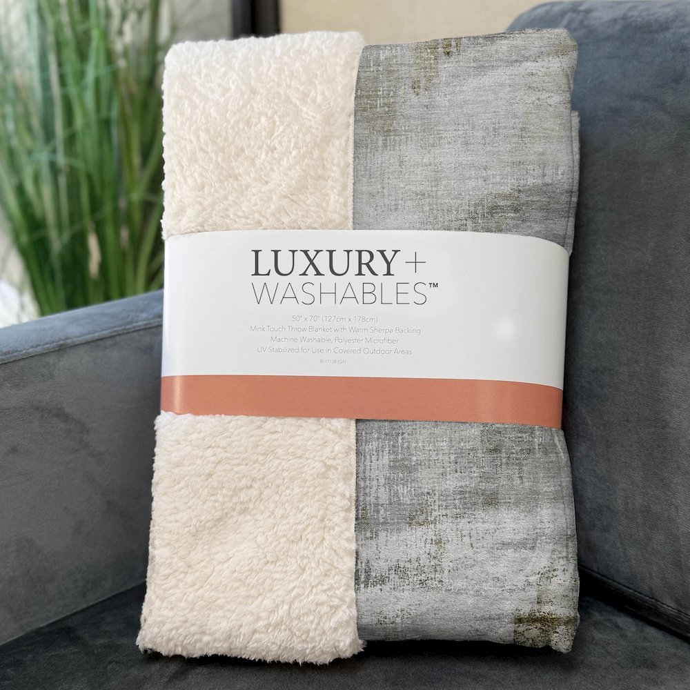 Premium Machine Washable ASB791 Taupe 50" x 70" Sherpa Throw Blanket. Picture 3
