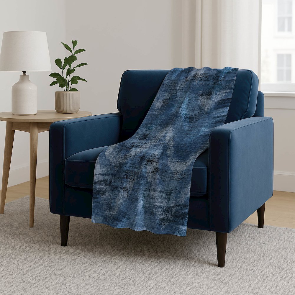 Premium Machine Washable ASB792 Blue 50" x 70" Sherpa Throw Blanket. Picture 5