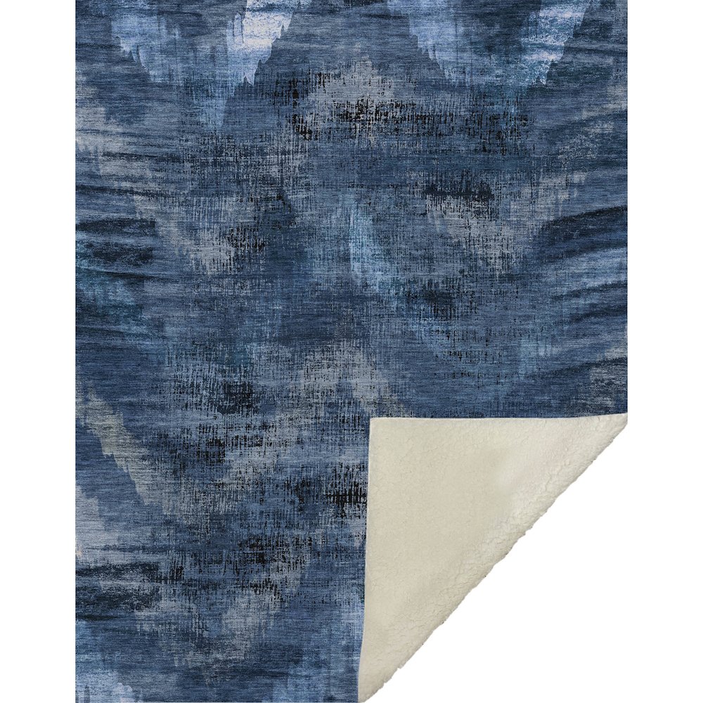 Premium Machine Washable ASB792 Blue 50" x 70" Sherpa Throw Blanket. Picture 1