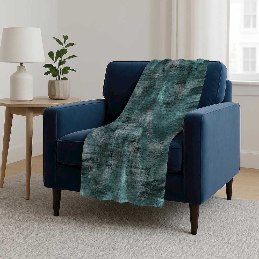 Premium Machine Washable ASB792 Fern 50" x 70" Sherpa Throw Blanket. Picture 5