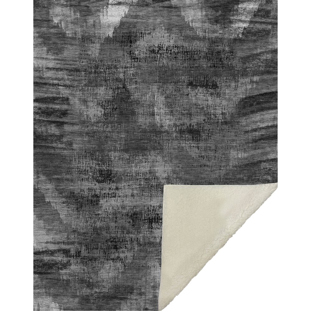 Premium Machine Washable ASB792 Gray 50" x 70" Sherpa Throw Blanket. Picture 1