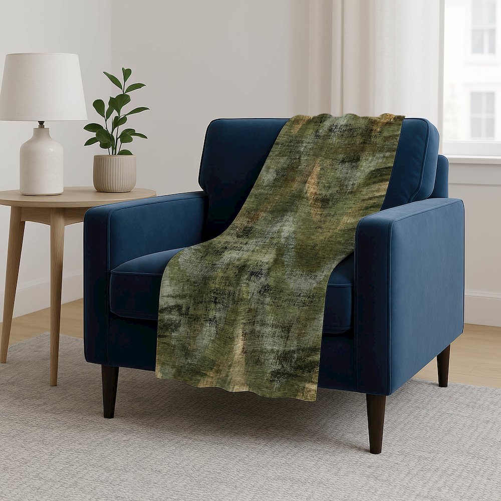Premium Machine Washable ASB792 Olive 50" x 70" Sherpa Throw Blanket. Picture 5