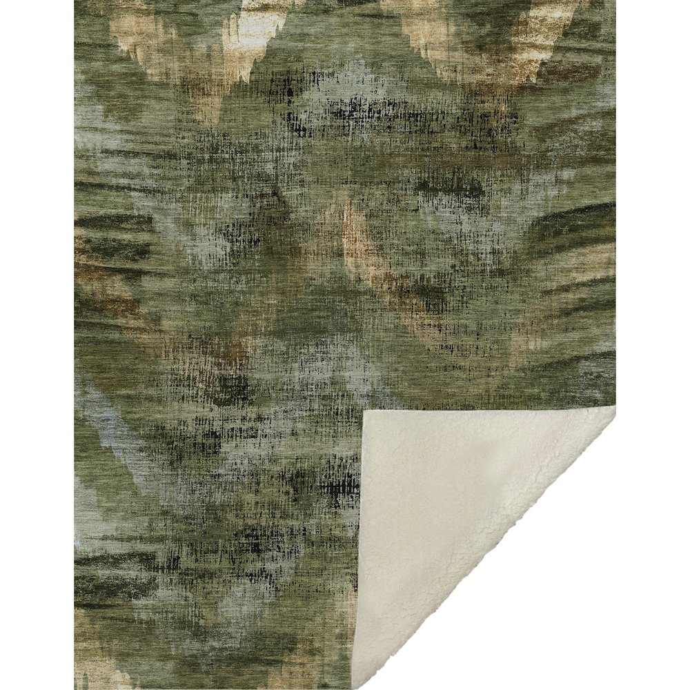 Premium Machine Washable ASB792 Olive 50" x 70" Sherpa Throw Blanket. Picture 1