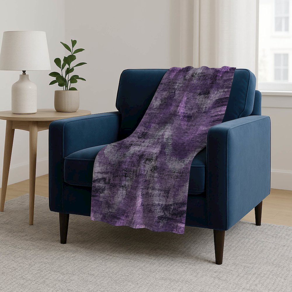 Premium Machine Washable ASB792 Purple 50" x 70" Sherpa Throw Blanket. Picture 5