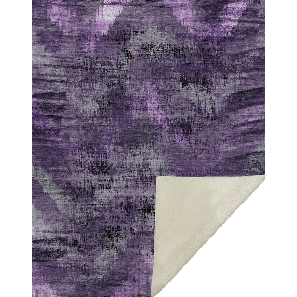 Premium Machine Washable ASB792 Purple 50" x 70" Sherpa Throw Blanket. Picture 1