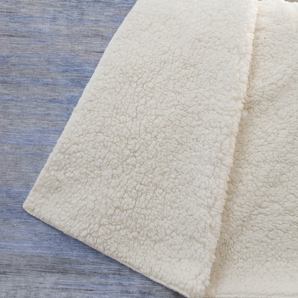 Premium Machine Washable ASB793 Blue 50" x 70" Sherpa Throw Blanket. Picture 2