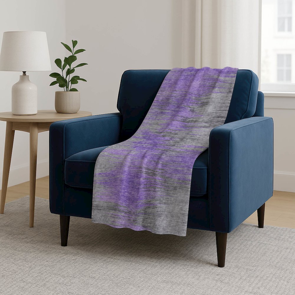 Premium Machine Washable ASB793 Purple 50" x 70" Sherpa Throw Blanket. Picture 5