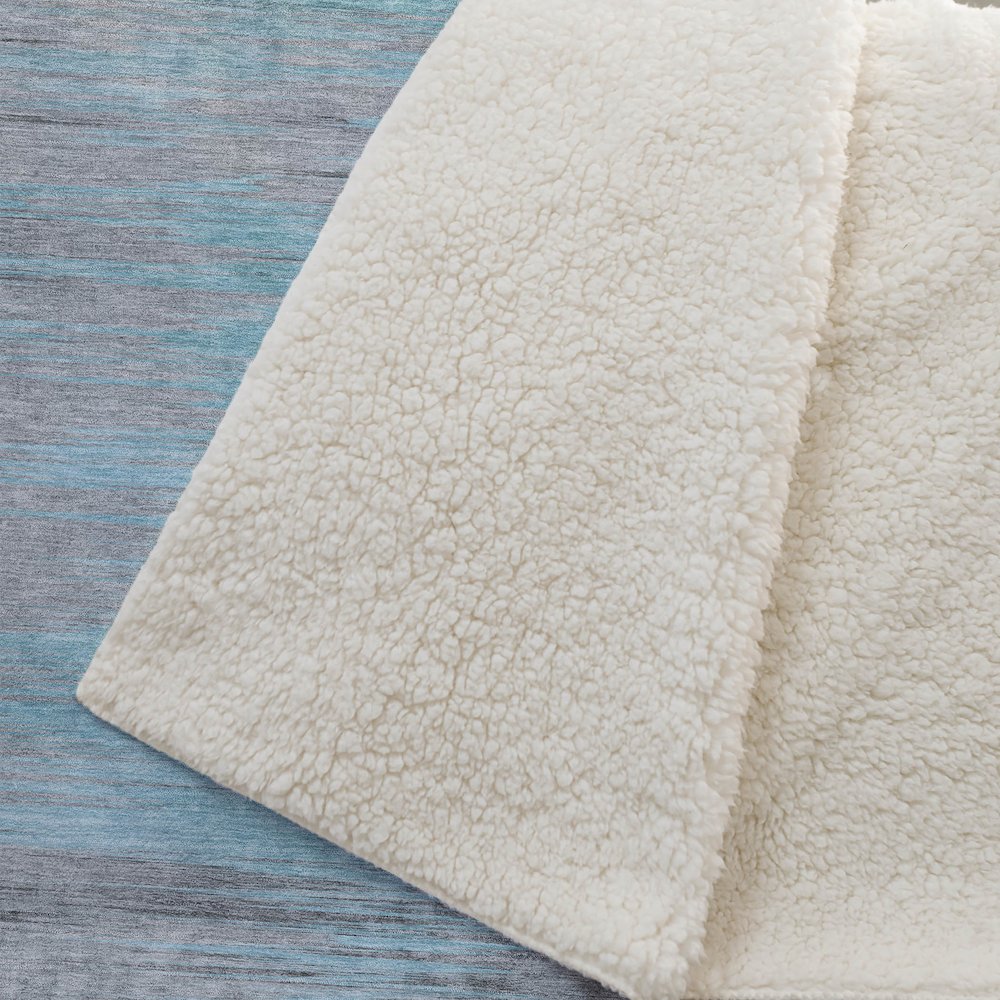 Premium Machine Washable ASB793 Teal 50" x 70" Sherpa Throw Blanket. Picture 2