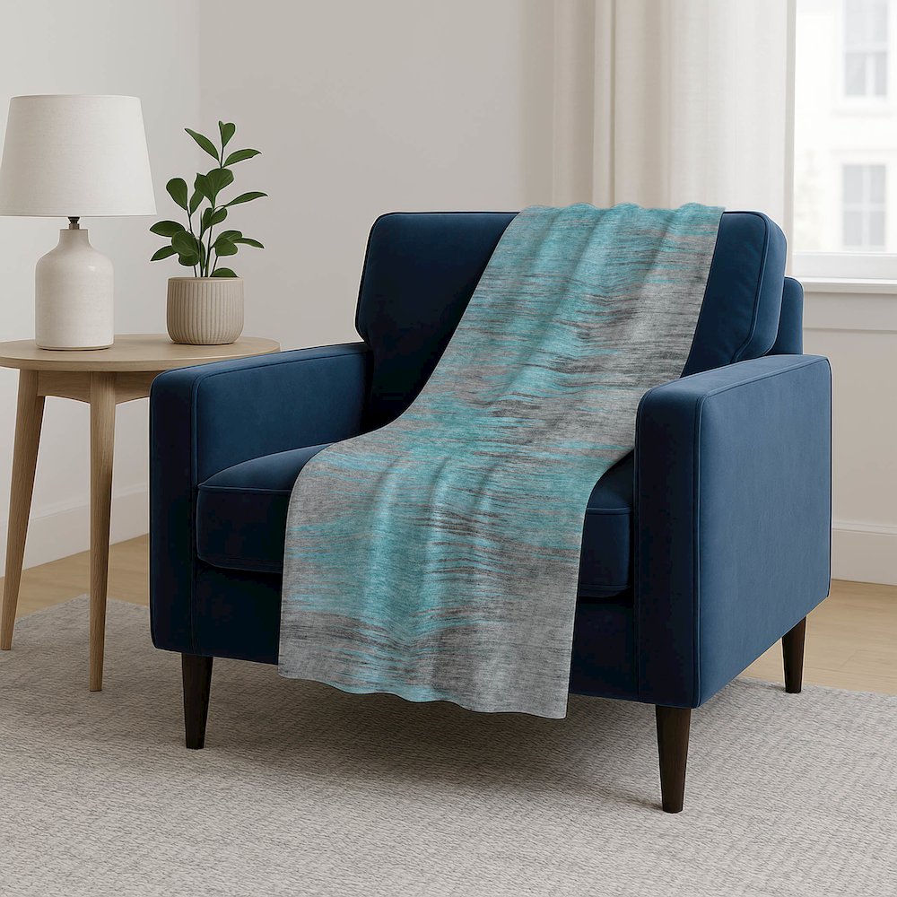 Premium Machine Washable ASB793 Teal 50" x 70" Sherpa Throw Blanket. Picture 5