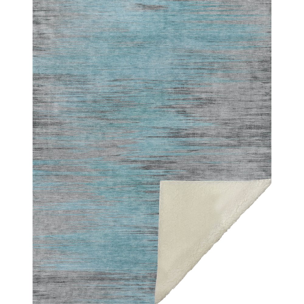 Premium Machine Washable ASB793 Teal 50" x 70" Sherpa Throw Blanket. Picture 1