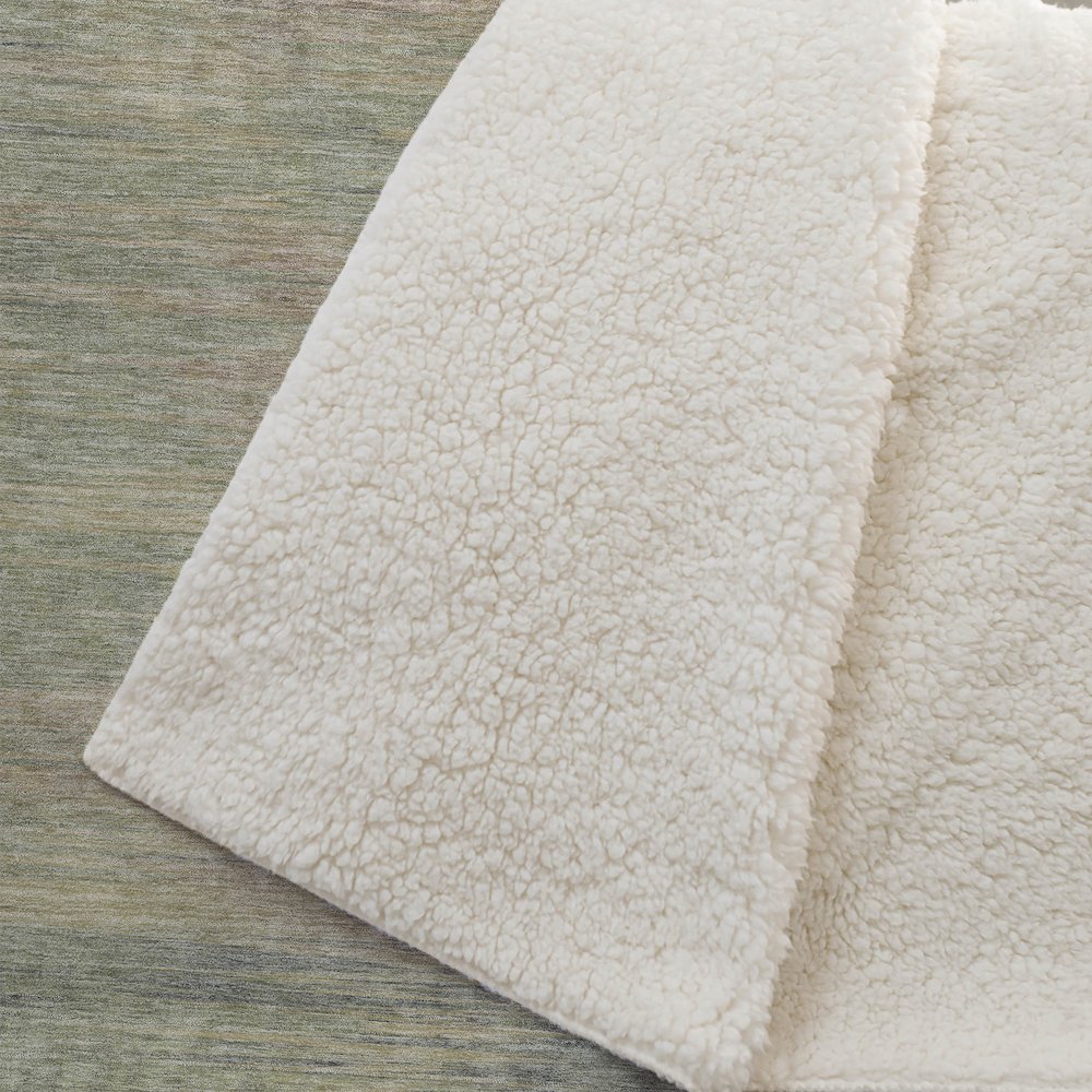 Premium Machine Washable ASB794 Aloe 50" x 70" Sherpa Throw Blanket. Picture 2