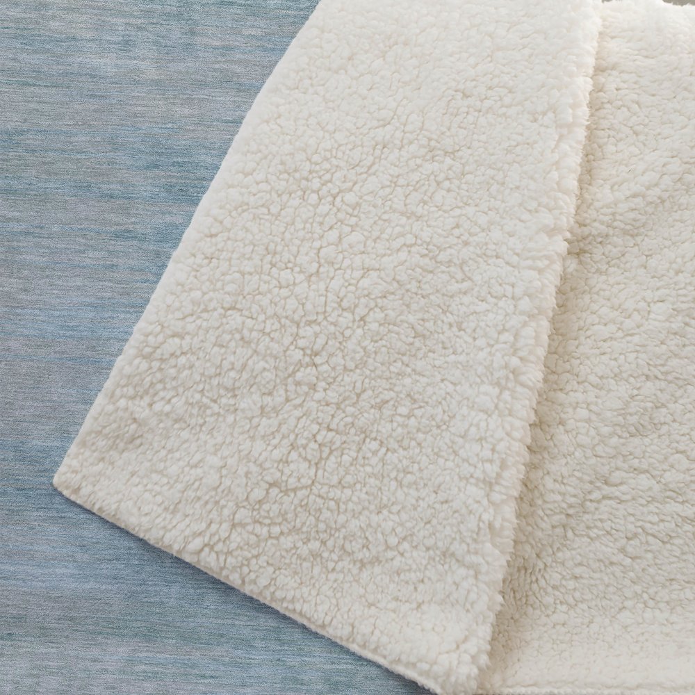 Premium Machine Washable ASB794 Aqua 50" x 70" Sherpa Throw Blanket. Picture 2