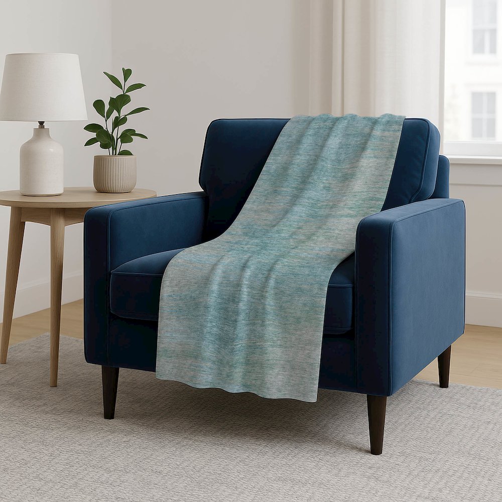 Premium Machine Washable ASB794 Aqua 50" x 70" Sherpa Throw Blanket. Picture 5