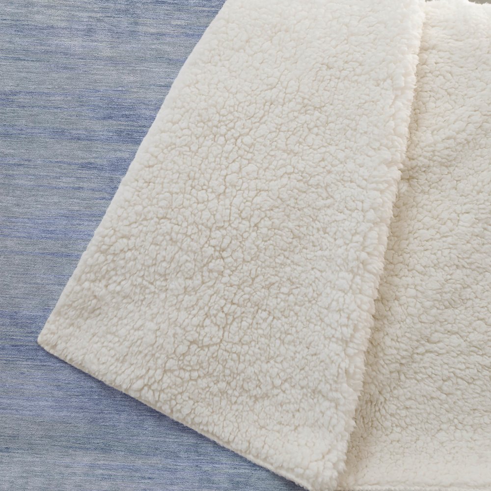 Premium Machine Washable ASB794 Denim 50" x 70" Sherpa Throw Blanket. Picture 2
