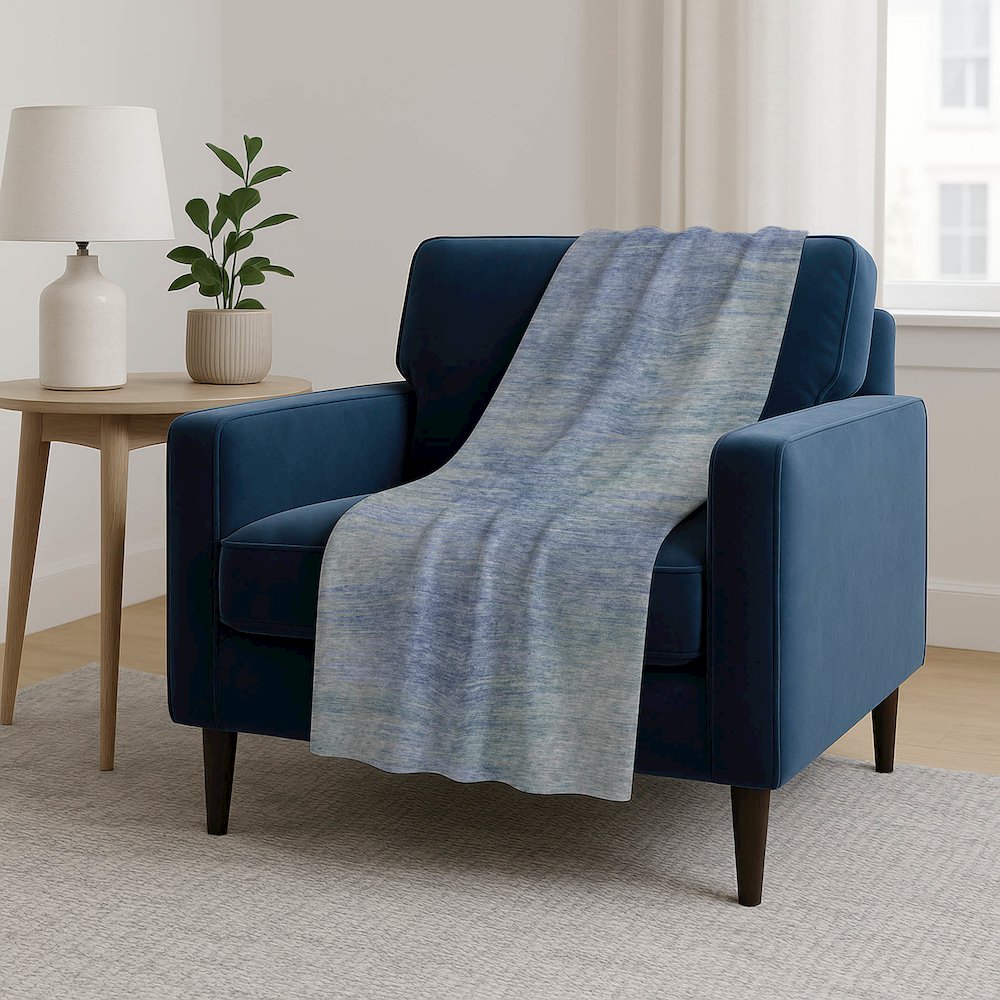 Premium Machine Washable ASB794 Denim 50" x 70" Sherpa Throw Blanket. Picture 5