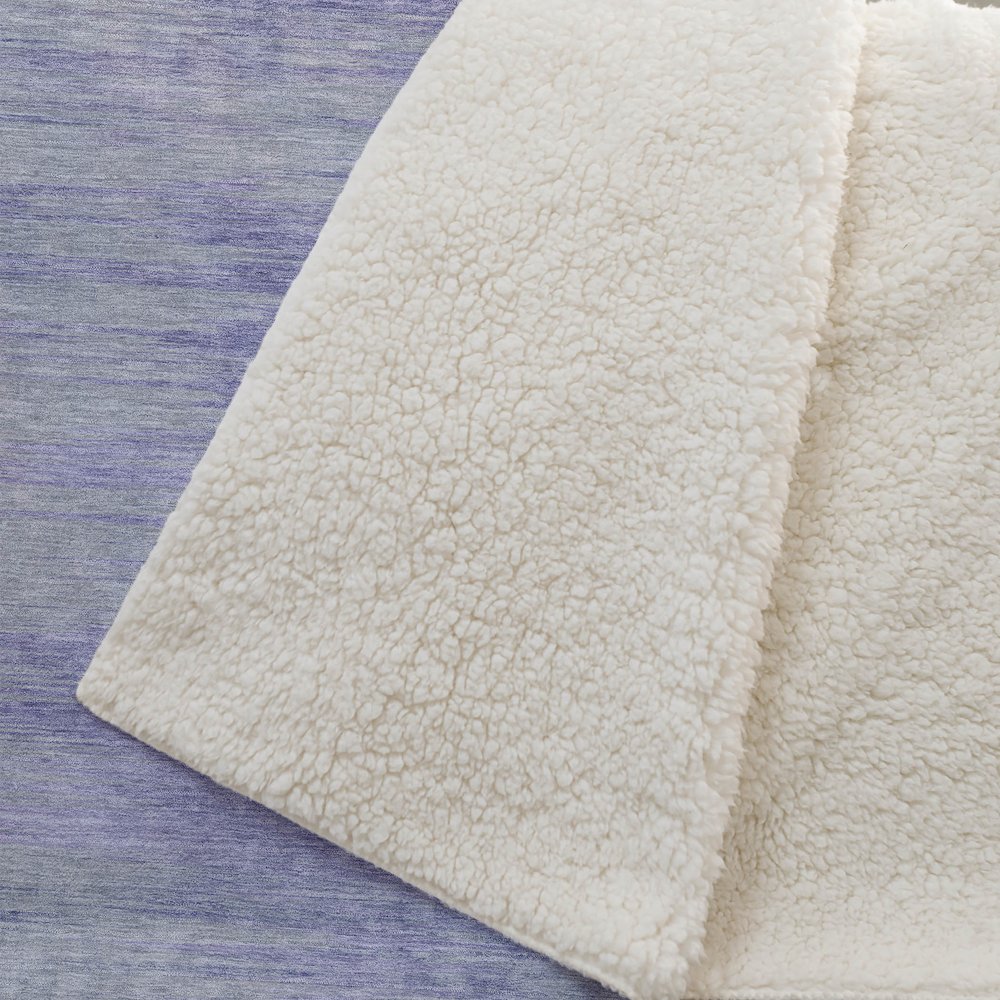 Premium Machine Washable ASB794 Plum 50" x 70" Sherpa Throw Blanket. Picture 2