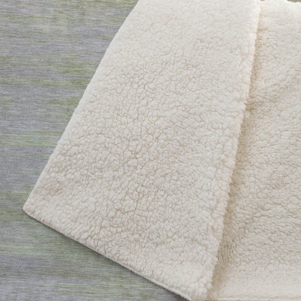 Premium Machine Washable ASB794 Sage 50" x 70" Sherpa Throw Blanket. Picture 2