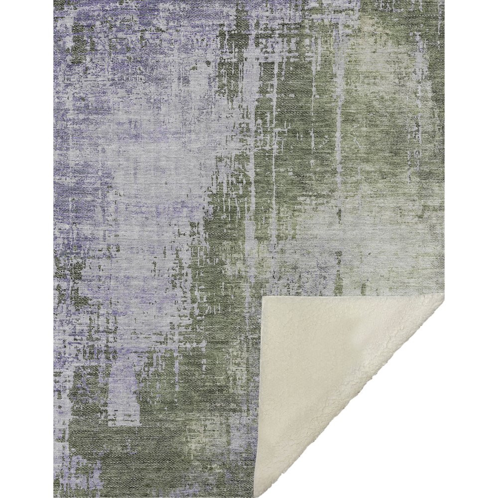 Premium Machine Washable ASB795 Olive 50" x 70" Sherpa Throw Blanket. Picture 1