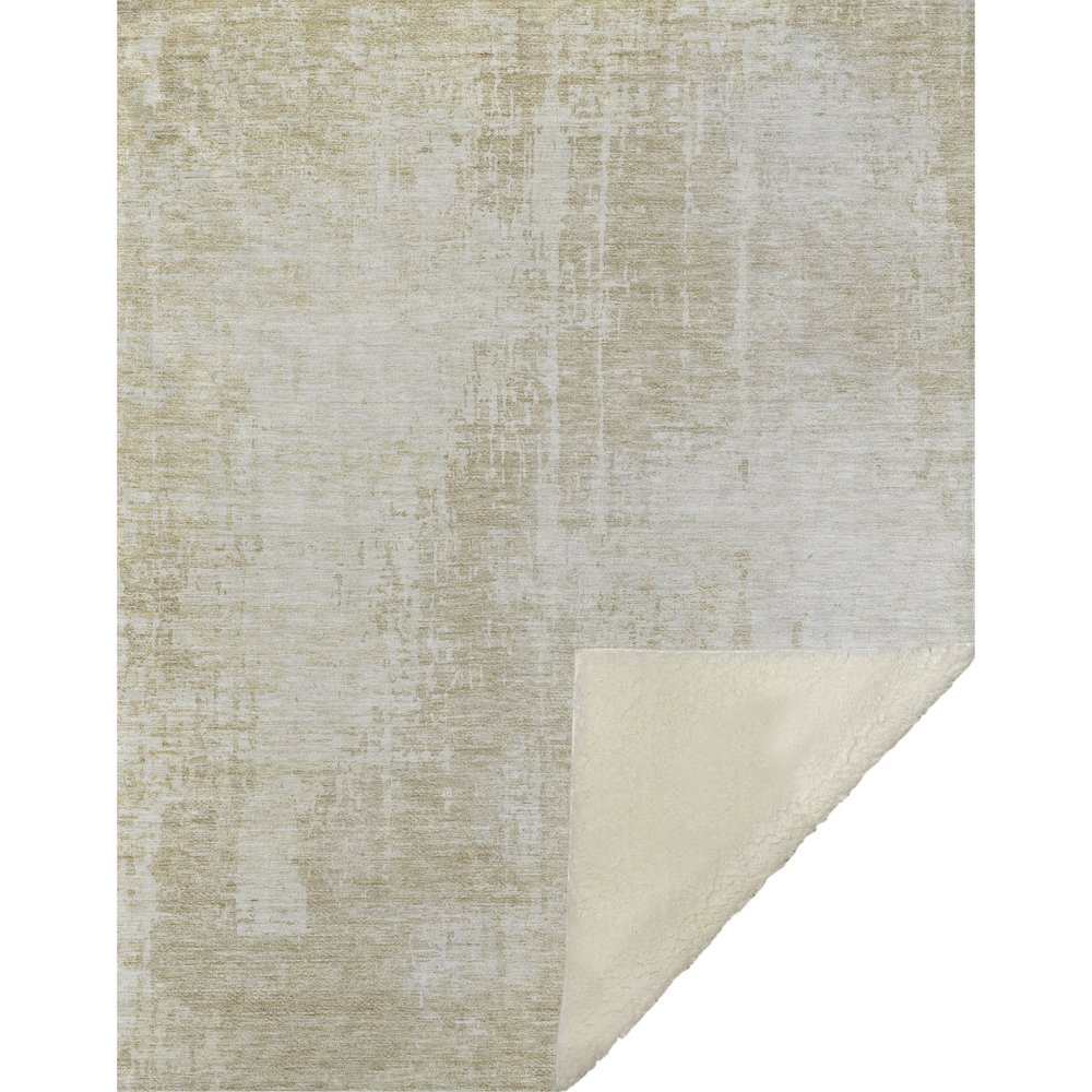 Premium Machine Washable ASB796 Beige 50" x 70" Sherpa Throw Blanket. Picture 1