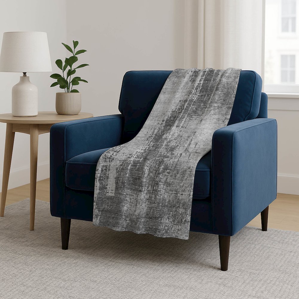 Premium Machine Washable ASB796 Gray 50" x 70" Sherpa Throw Blanket. Picture 5