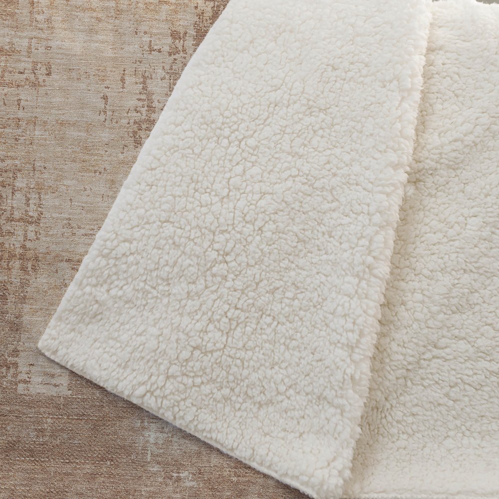 Premium Machine Washable ASB796 Terracotta 50" x 70" Sherpa Throw Blanket. Picture 2