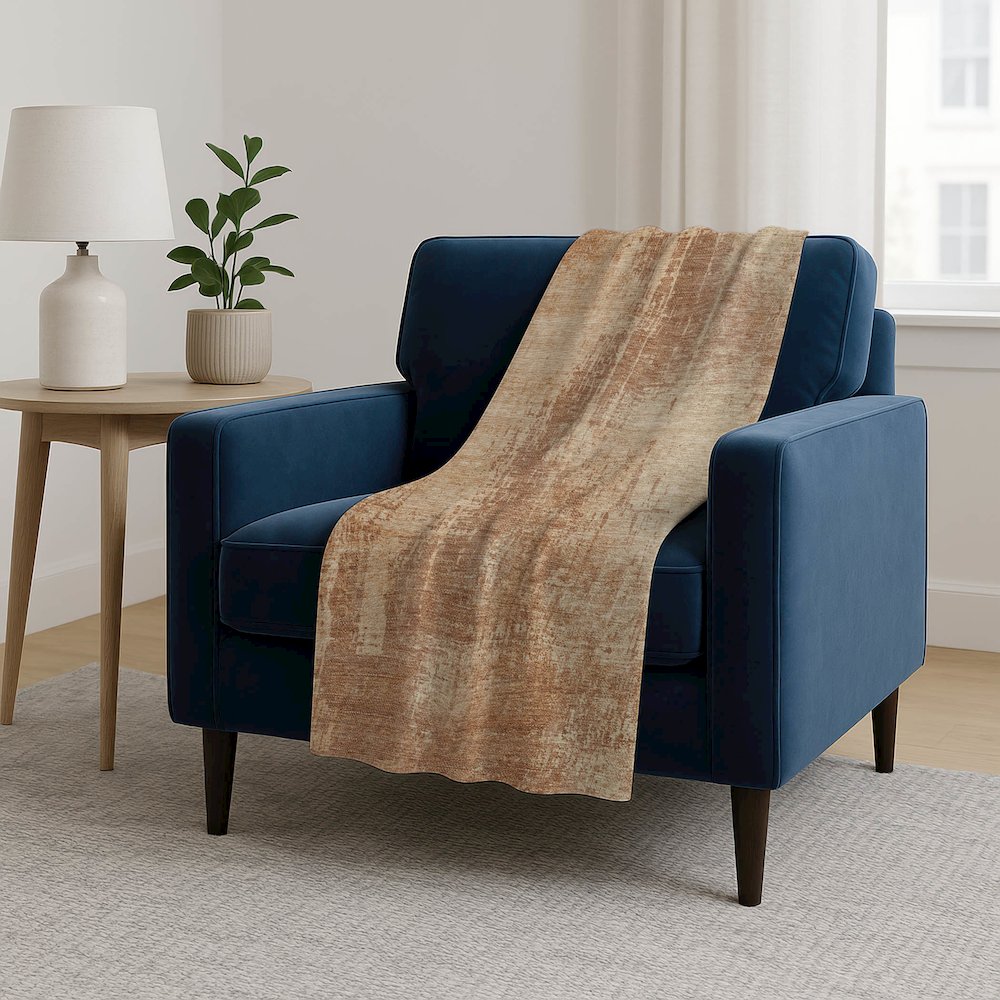 Premium Machine Washable ASB796 Terracotta 50" x 70" Sherpa Throw Blanket. Picture 5