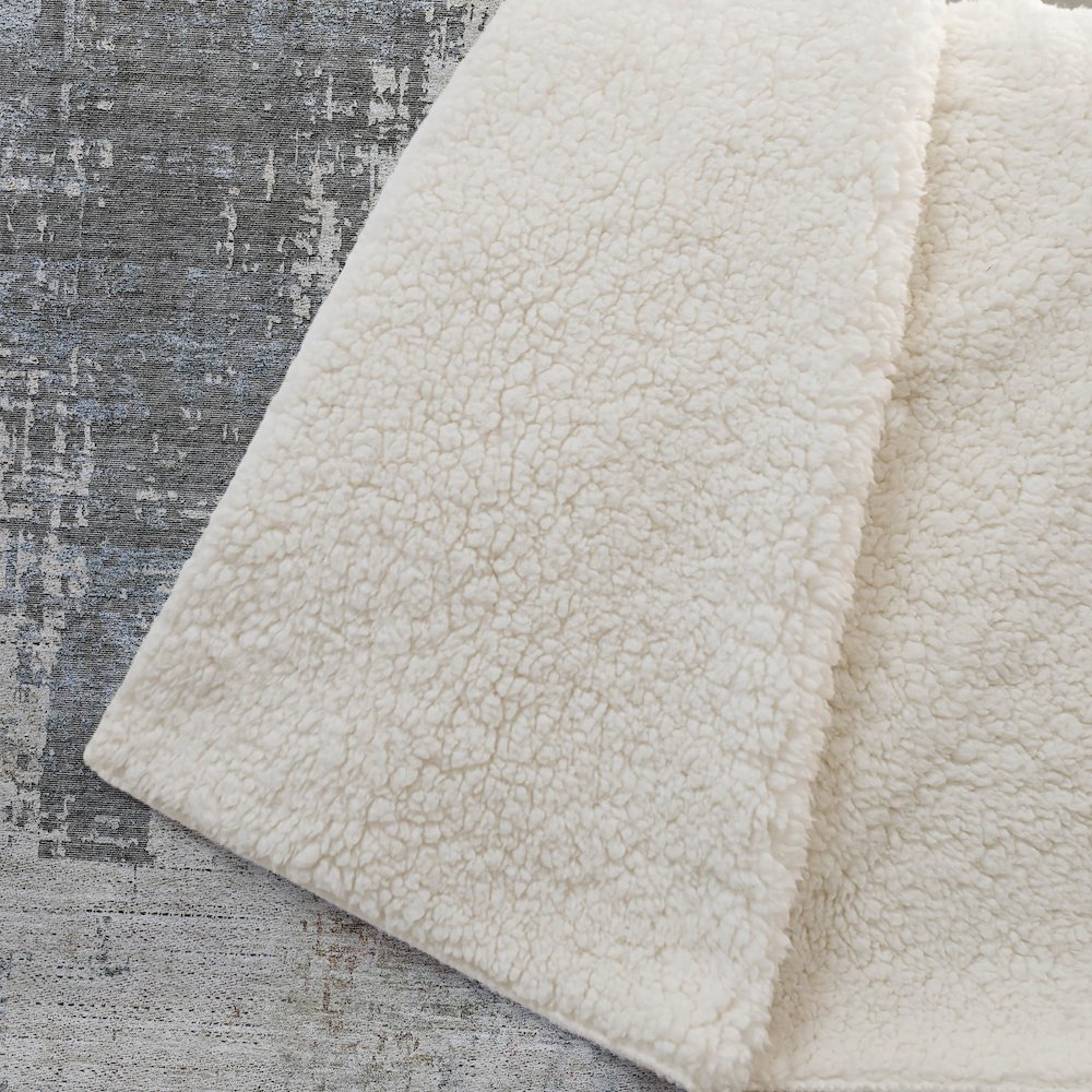 Premium Machine Washable ASB797 Beige 50" x 70" Sherpa Throw Blanket. Picture 2