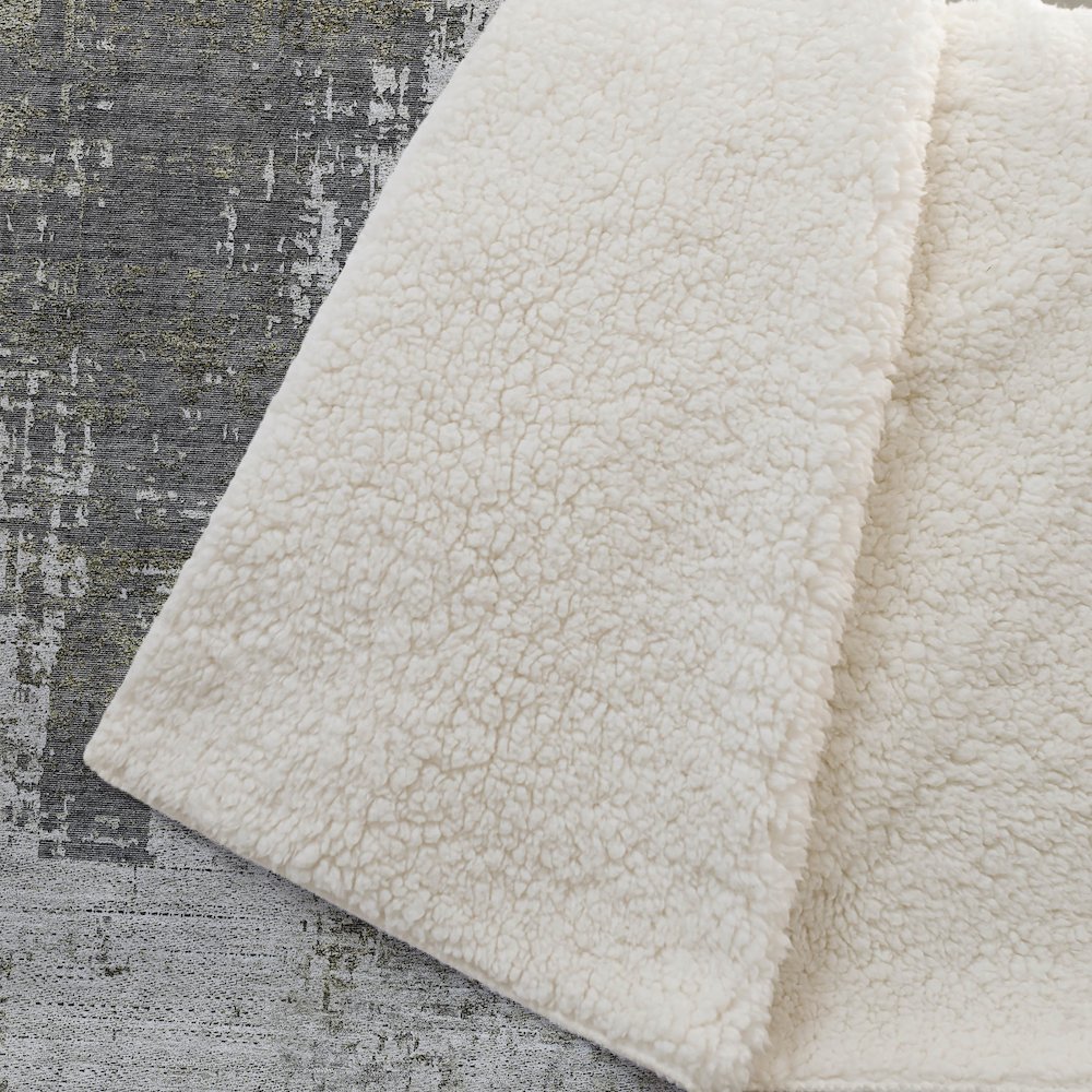 Premium Machine Washable ASB797 Taupe 50" x 70" Sherpa Throw Blanket. Picture 2