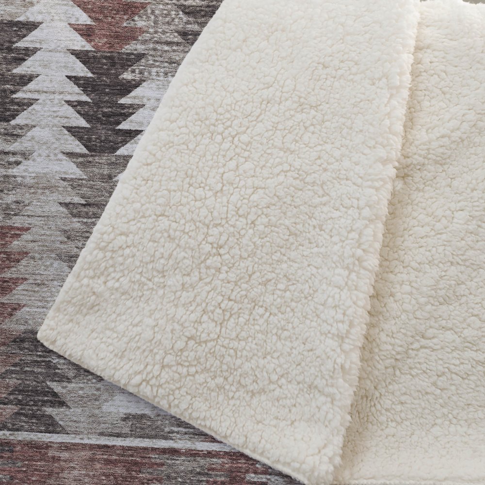 Premium Machine Washable ASB798 Chocolate 50" x 70" Sherpa Throw Blanket. Picture 2