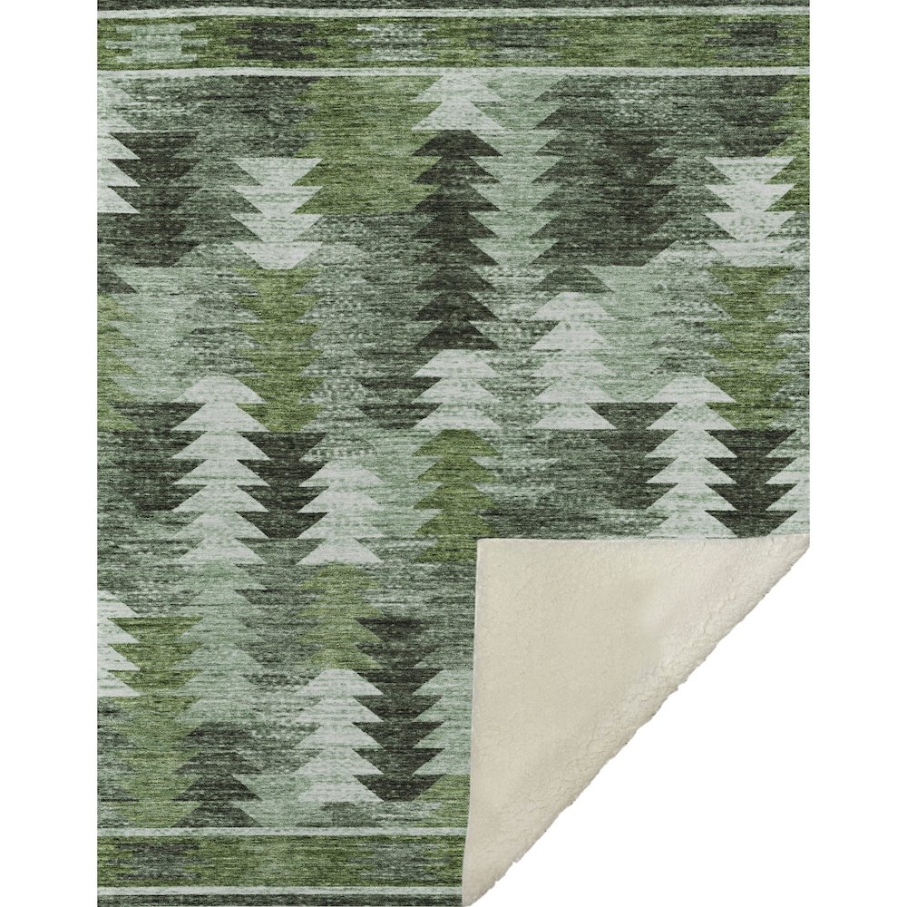 Premium Machine Washable ASB798 Olive 50" x 70" Sherpa Throw Blanket. Picture 1