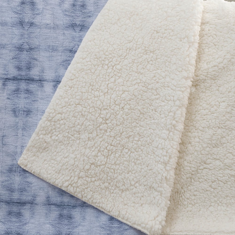 Premium Machine Washable ASB799 Blue 50" x 70" Sherpa Throw Blanket. Picture 2