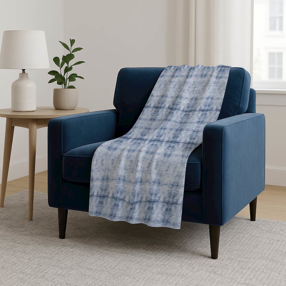Premium Machine Washable ASB799 Blue 50" x 70" Sherpa Throw Blanket. Picture 5