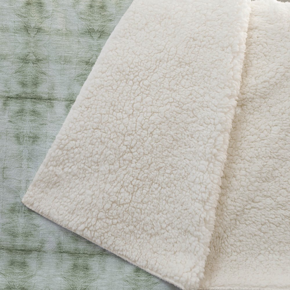 Premium Machine Washable ASB799 Sage 50" x 70" Sherpa Throw Blanket. Picture 2