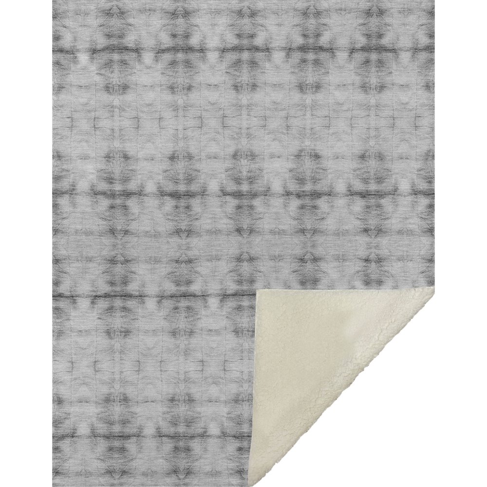 Premium Machine Washable ASB799 Silver 50" x 70" Sherpa Throw Blanket. Picture 1