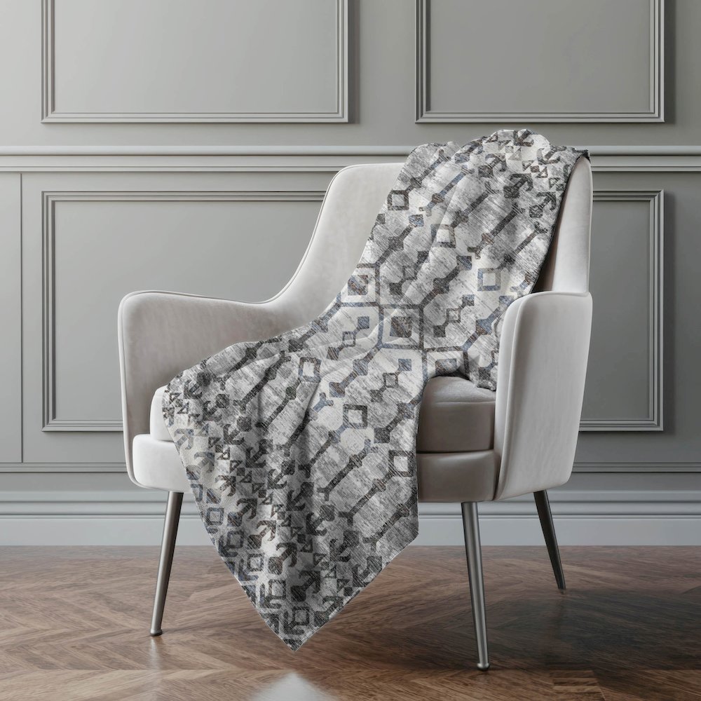 Premium Machine Washable ASB79 Ash 50" x 70" Sherpa Throw Blanket. Picture 5
