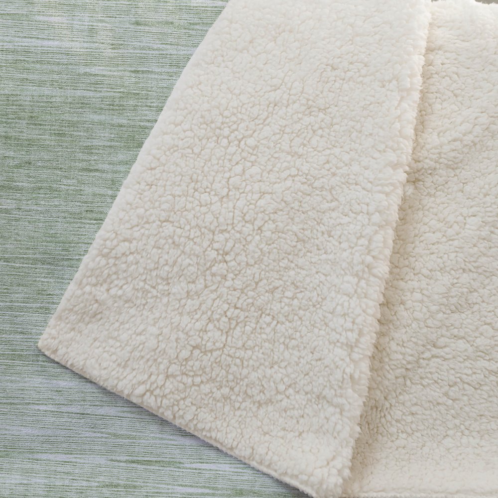 Premium Machine Washable ASB800 Aloe 50" x 70" Sherpa Throw Blanket. Picture 2