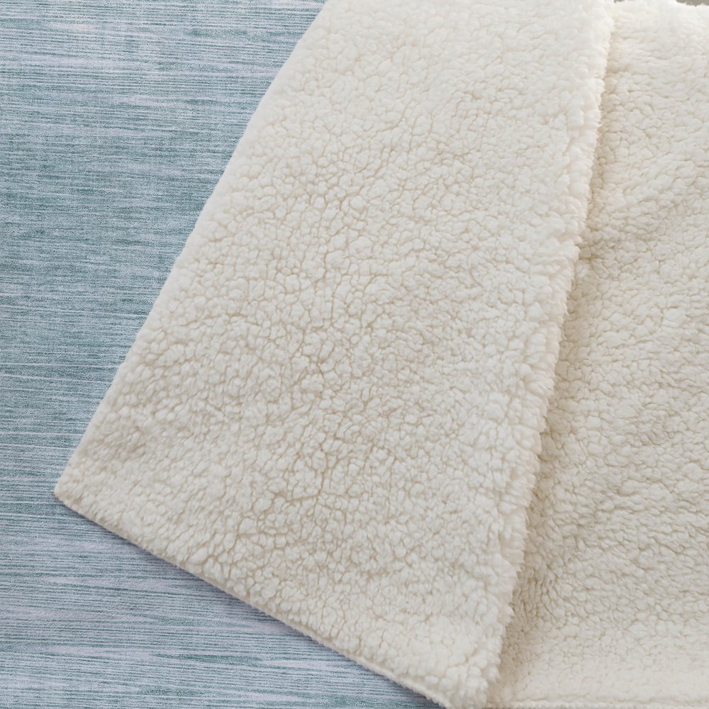 Premium Machine Washable ASB800 Aqua 50" x 70" Sherpa Throw Blanket. Picture 2