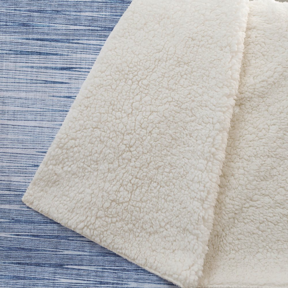 Premium Machine Washable ASB800 Blue 50" x 70" Sherpa Throw Blanket. Picture 2
