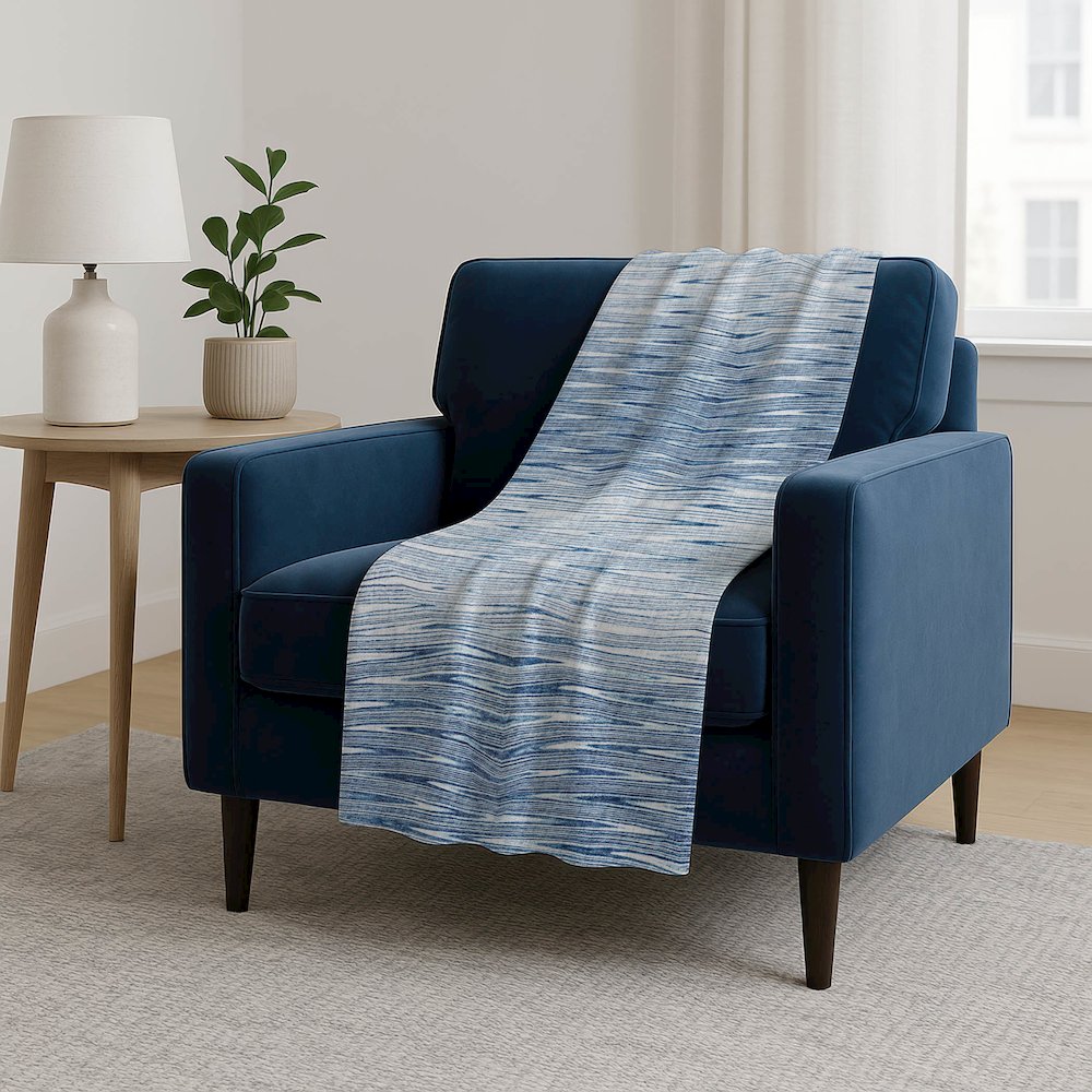Premium Machine Washable ASB800 Blue 50" x 70" Sherpa Throw Blanket. Picture 5
