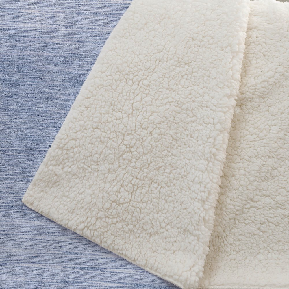 Premium Machine Washable ASB800 Denim 50" x 70" Sherpa Throw Blanket. Picture 2