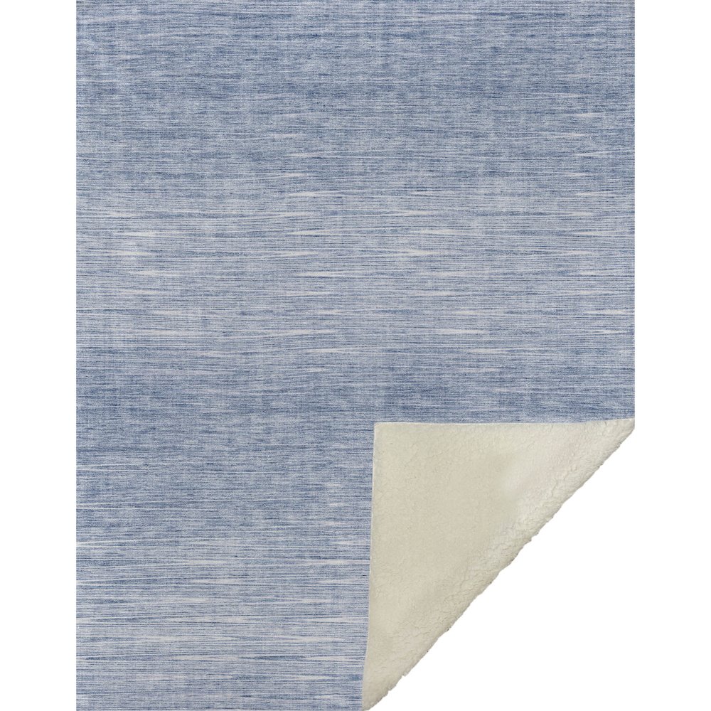 Premium Machine Washable ASB800 Denim 50" x 70" Sherpa Throw Blanket. Picture 1
